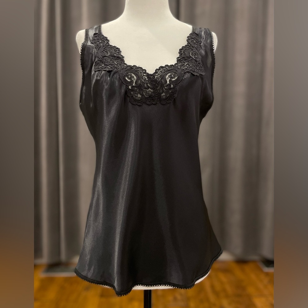 Vintage black satin camisole